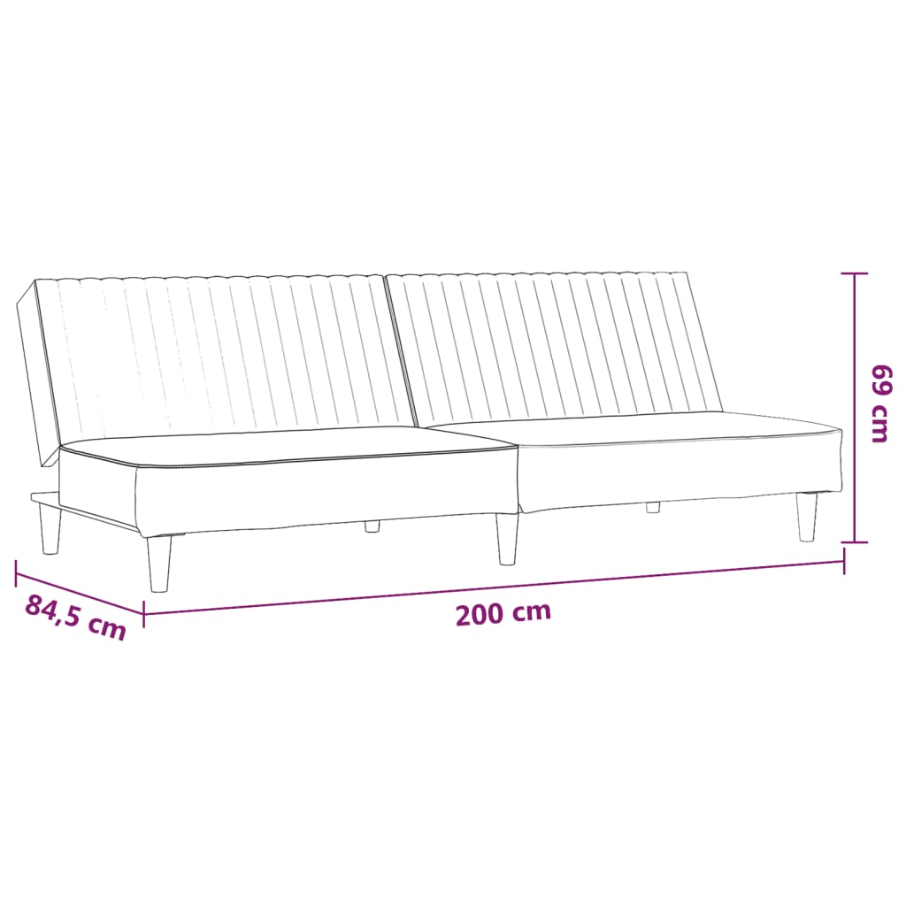 2-Seater Sofa Bed Cream Faux Leather - Newstart Furniture