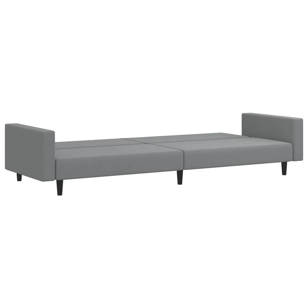 2-Seater Sofa Bed Light Grey Velvet - Newstart Furniture
