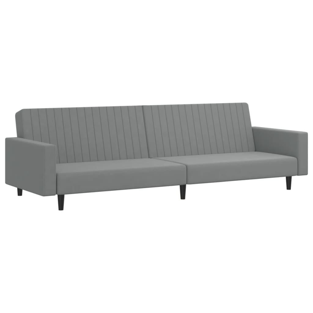 2-Seater Sofa Bed Light Grey Velvet - Newstart Furniture