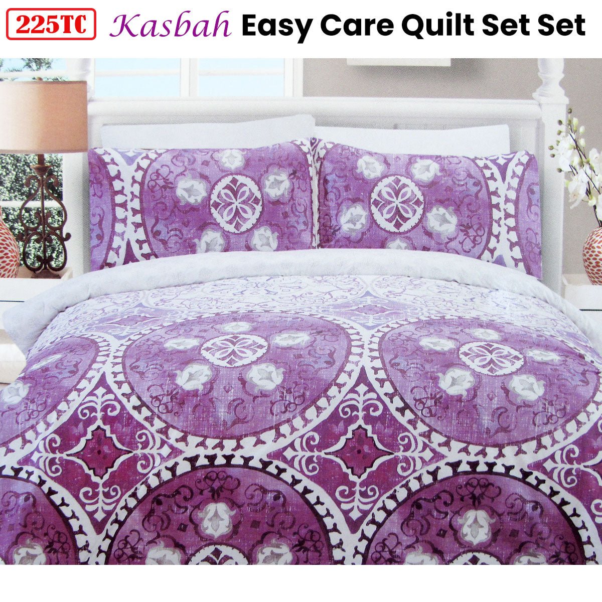 225TC Kasbah Mandala Cotton Rich Easy Care Quilt Cover Set Queen - Newstart Furniture