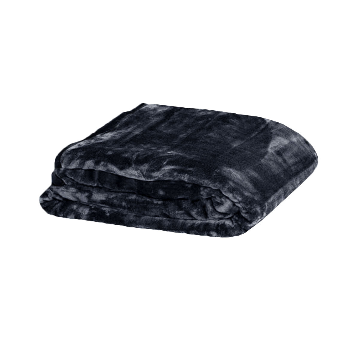 375gsm 1 Ply Solid Faux Mink Blanket Queen 200x240 cm Charcoal - Newstart Furniture