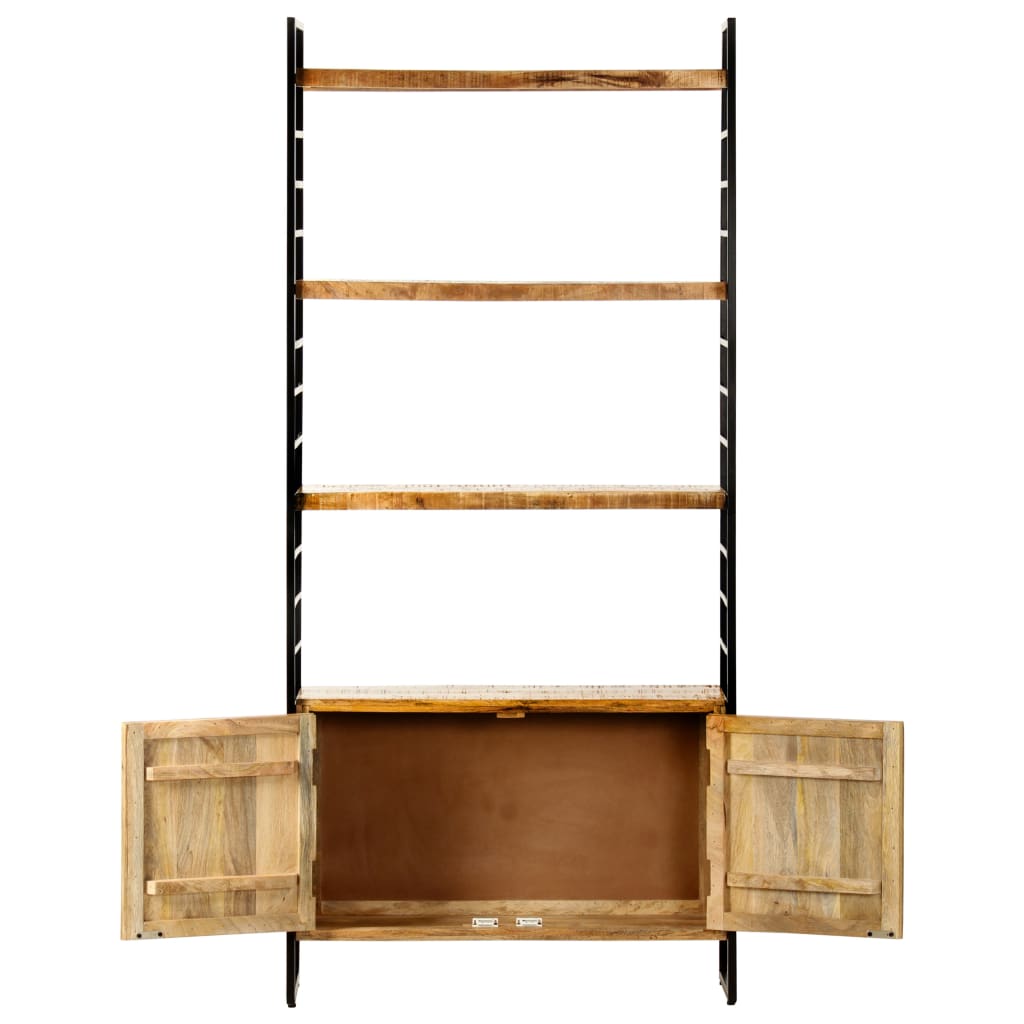 4-Tier Bookcase 80x30x180 cm Rough Mango Wood - Newstart Furniture