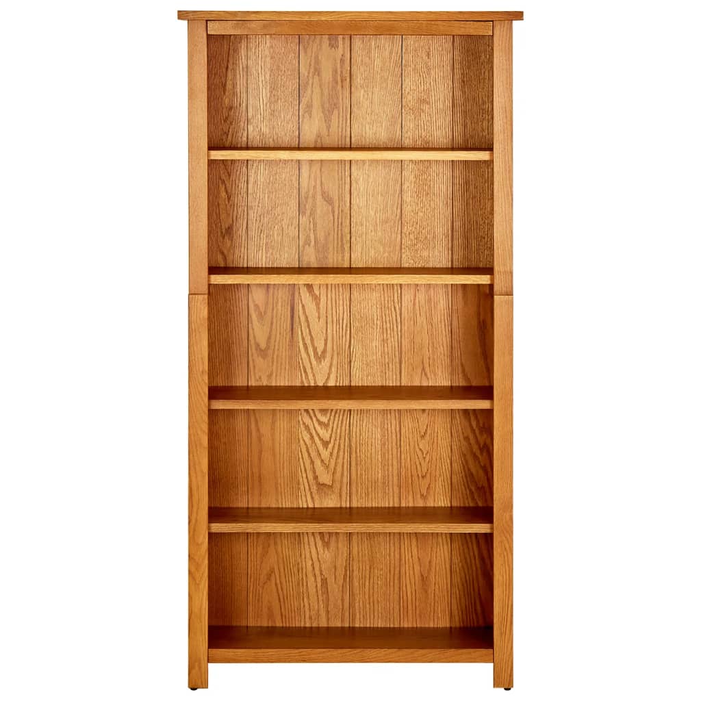 5-Tier Bookcase 70x22x140 cm Solid Oak Wood - Newstart Furniture