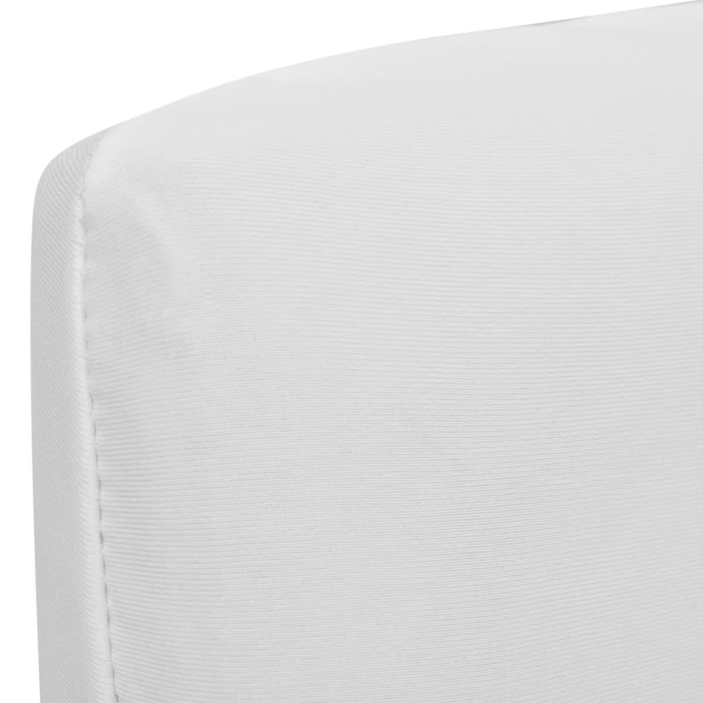 6 pcs White Straight Stretchable Chair Cover - Newstart Furniture