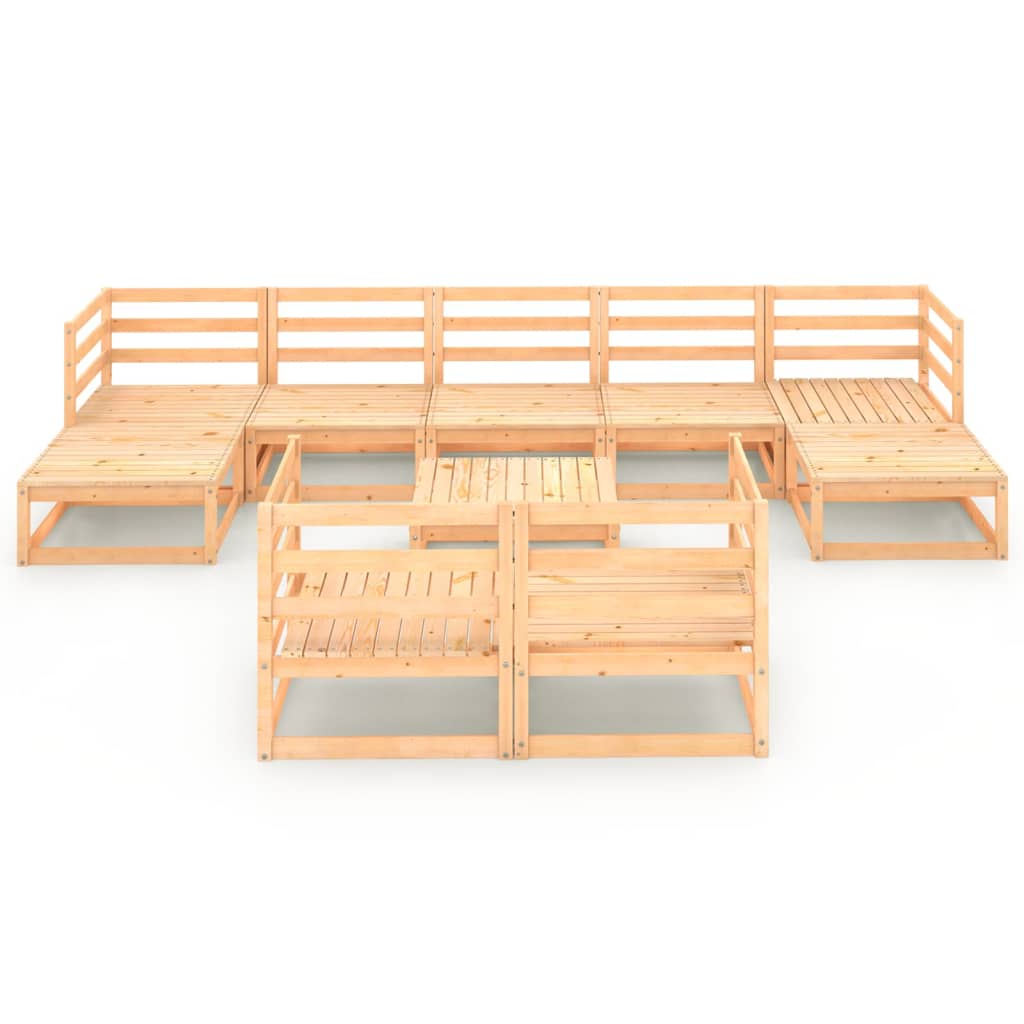 10 Piece Garden Lounge Set Solid Pinewood - Newstart Furniture