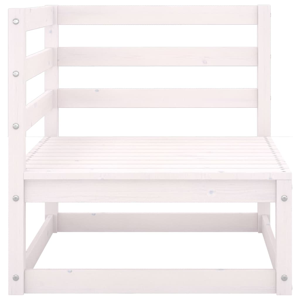10 Piece Garden Lounge Set White Solid Pinewood - Newstart Furniture