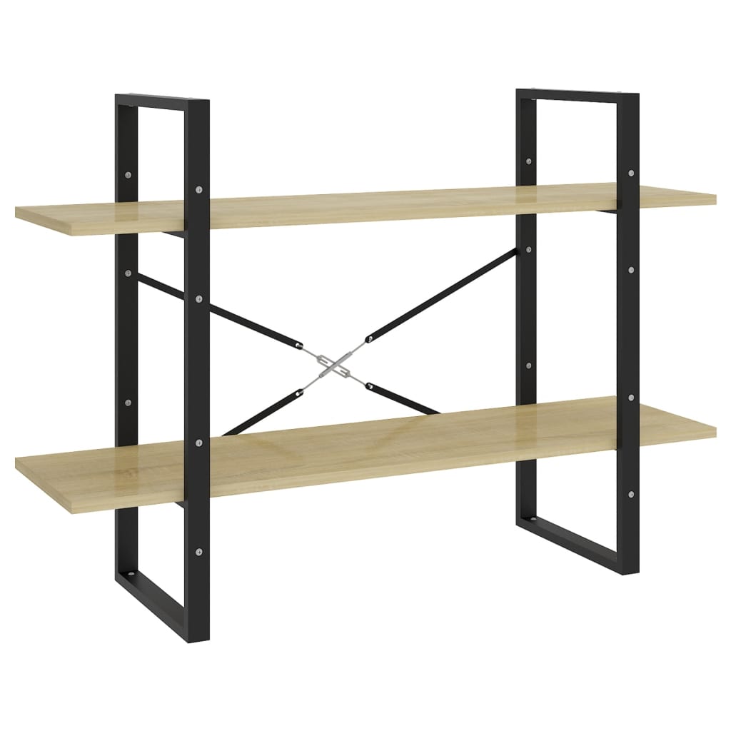 2-Tier Book Cabinet Sonoma Oak 100x30x70 cm Engineered Wood - Newstart Furniture