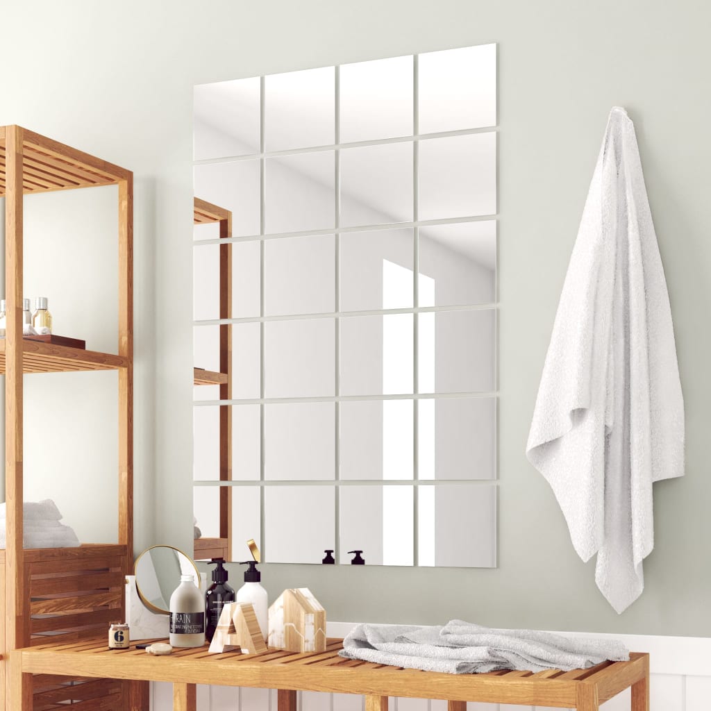 24 pcs Mirror Tiles Square Glass - Newstart Furniture