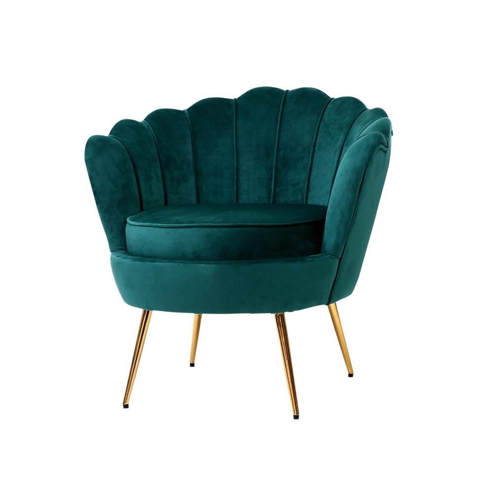Artiss Retro Accent Lounge Armchair Velvet Green - Newstart Furniture