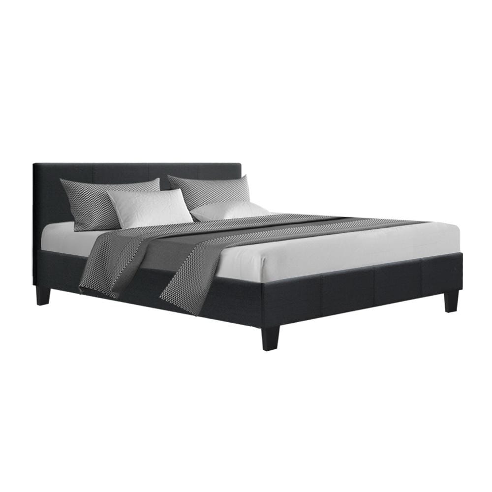 Full View of Artiss Neo Queen Bed in Charcoal