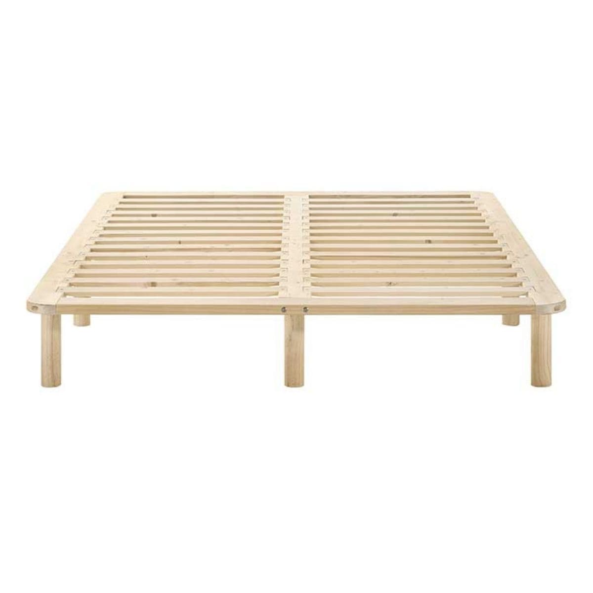Platform Bed Base Frame Wooden Natural Queen Pinewood - Newstart Furniture