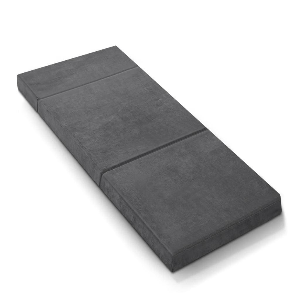 Giselle Bedding Folding Foam Portable Mattress Grey - Newstart Furniture