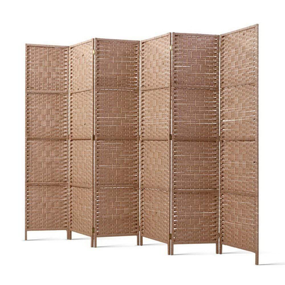 Artiss 6 Panel Room Divider Screen Privacy Timber Foldable Dividers Stand Natural - Newstart Furniture