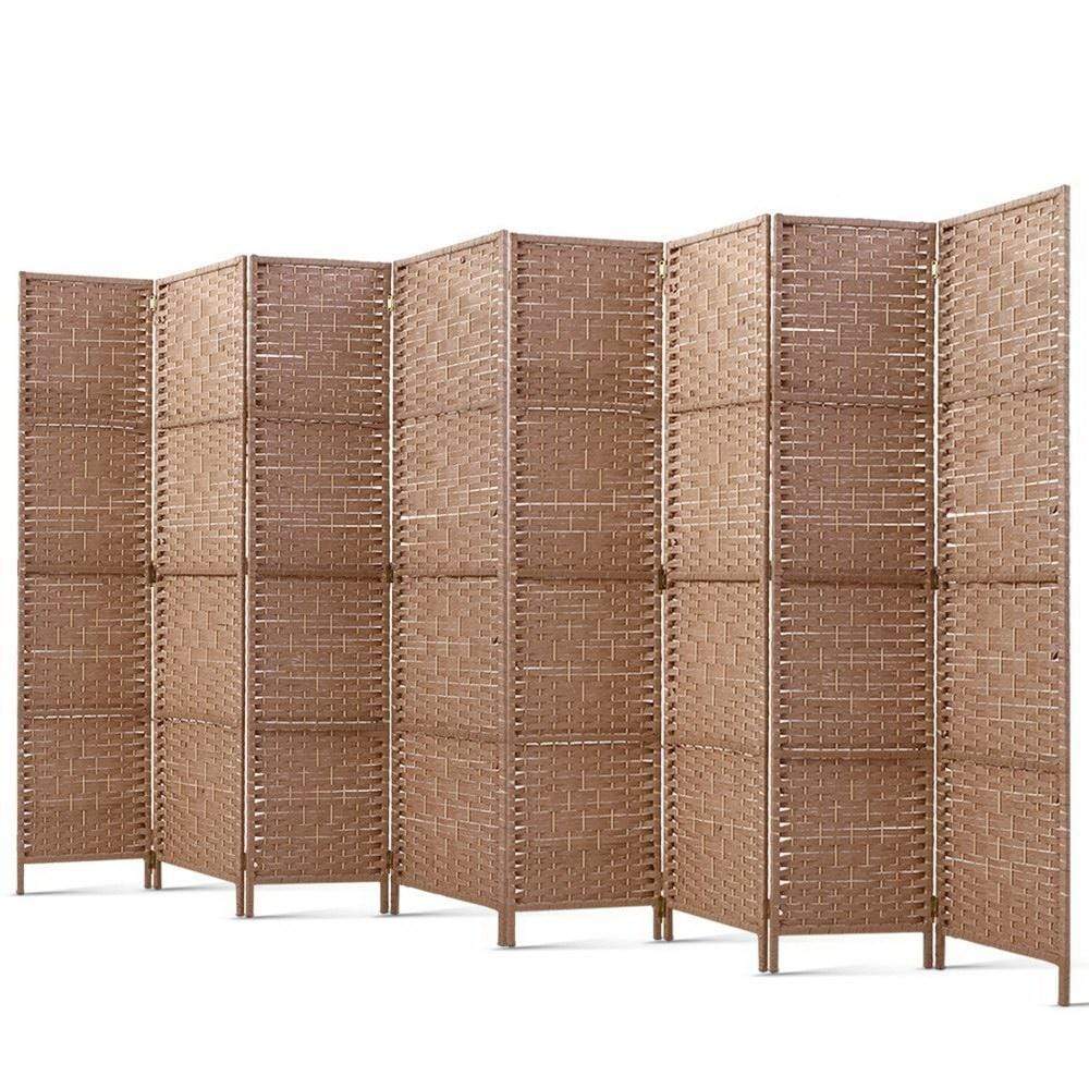 Artiss 8 Panel Room Divider Screen Privacy Timber Foldable Dividers Stand Natural - Newstart Furniture