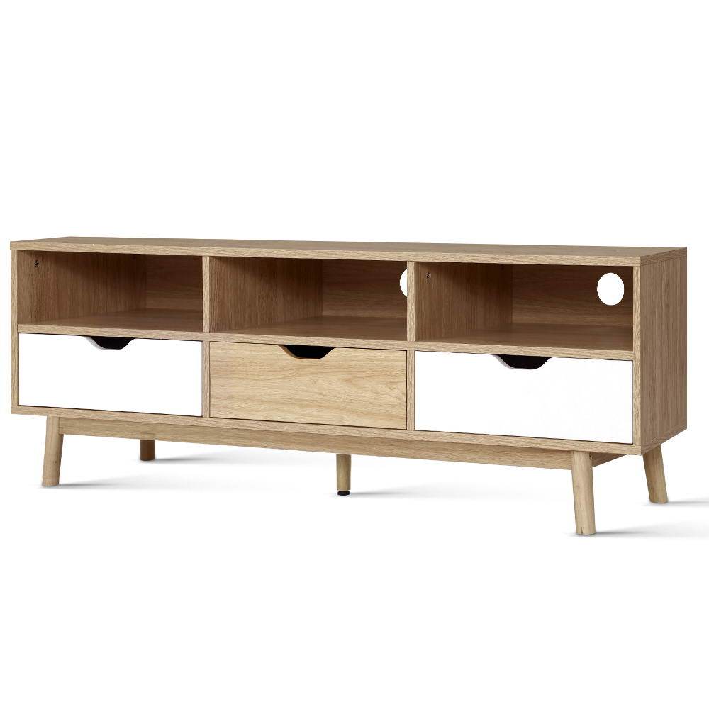 Artiss TV Cabinet Entertainment Unit Stand Wooden Storage 140cm Scandinavian - Newstart Furniture