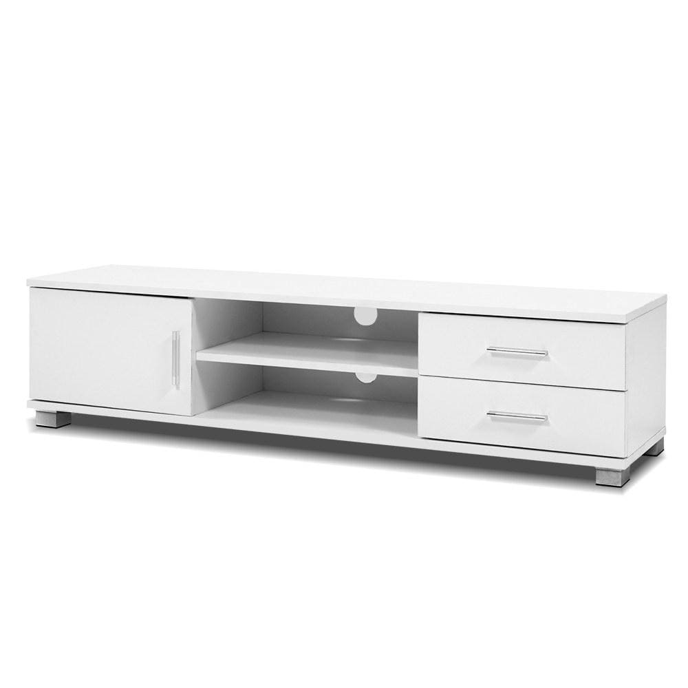 Artiss 120cm TV Stand Entertainment Unit Storage Cabinet Drawers Shelf White - Newstart Furniture