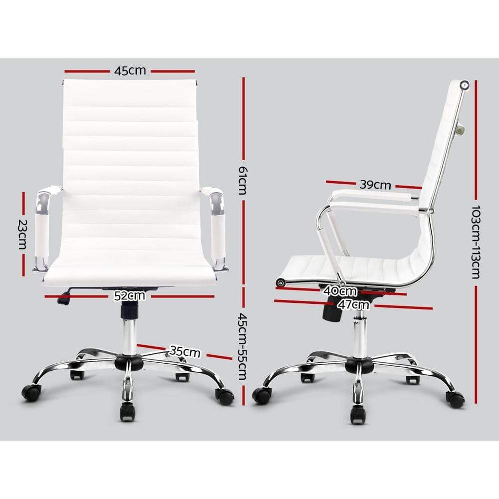 Artiss Gaming Office Chair Computer Desk Chairs Home Work Study White High Back - Newstart Furniture