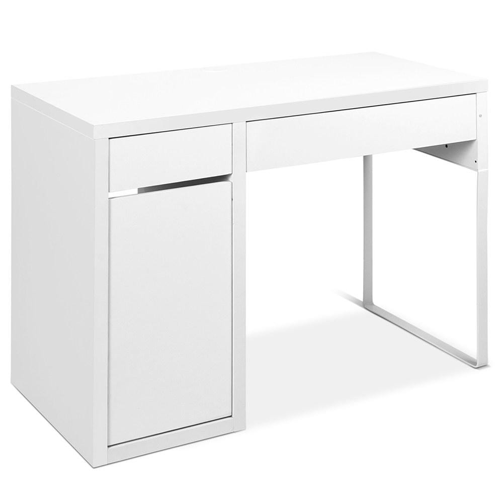 Artiss Metal Desk With Storage Cabinets - White - Newstart Furniture