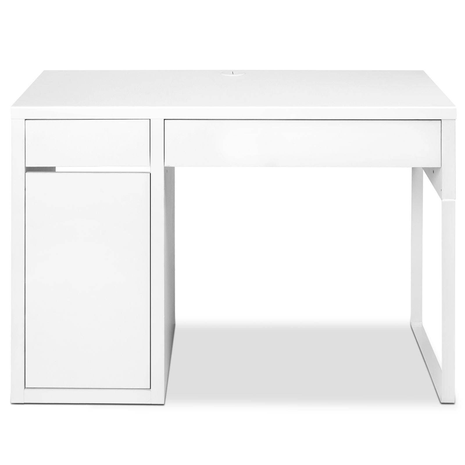 Artiss Metal Desk With Storage Cabinets - White - Newstart Furniture