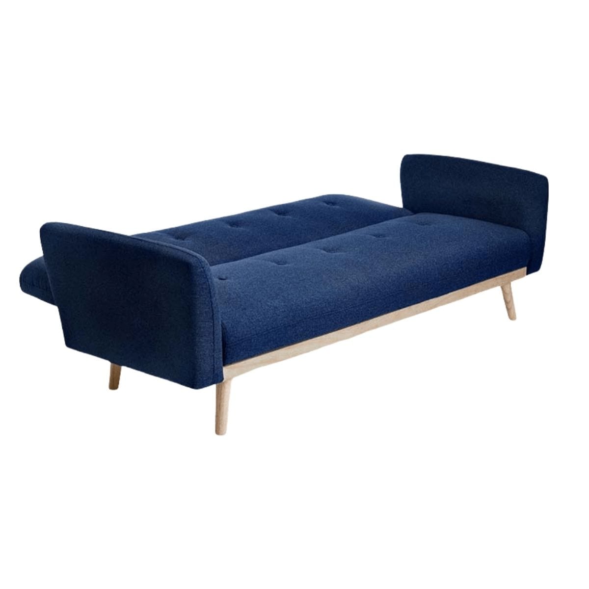 Nicholas 3-Seater Blue Foldable Sofa Bed - Newstart Furniture