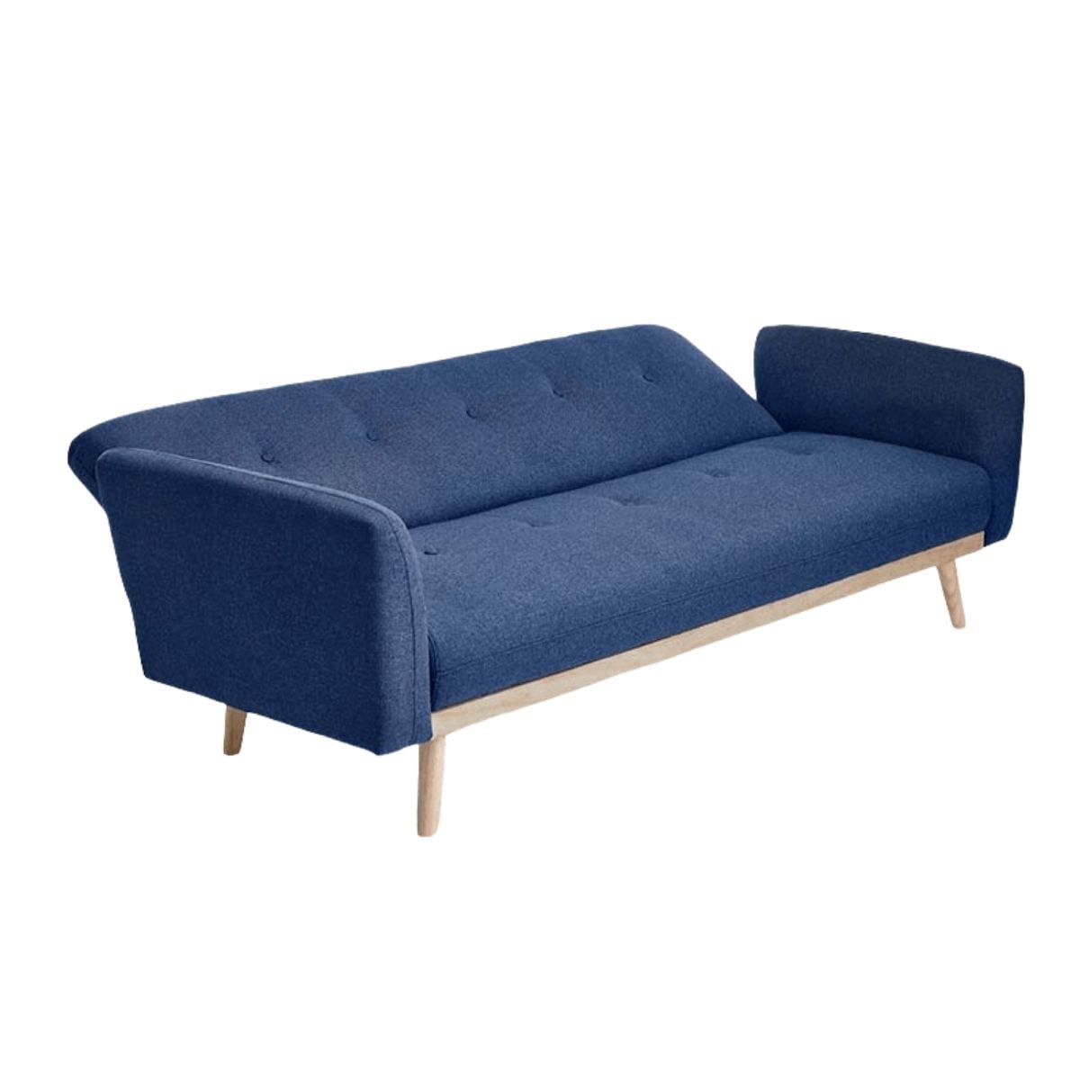 Nicholas 3-Seater Blue Foldable Sofa Bed - Newstart Furniture