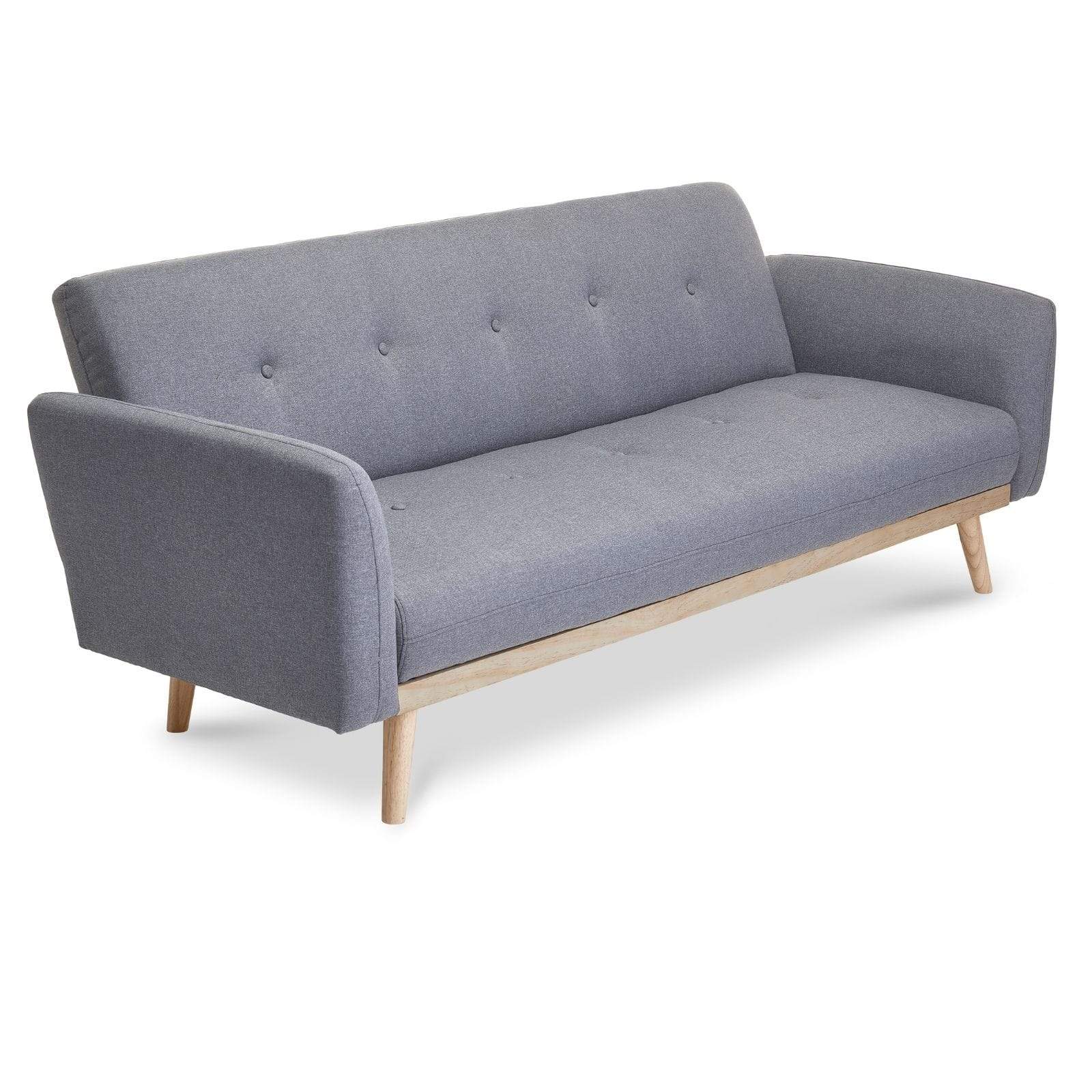 Nicholas 3-Seater Light Grey Foldable Sofa Bed - Newstart Furniture