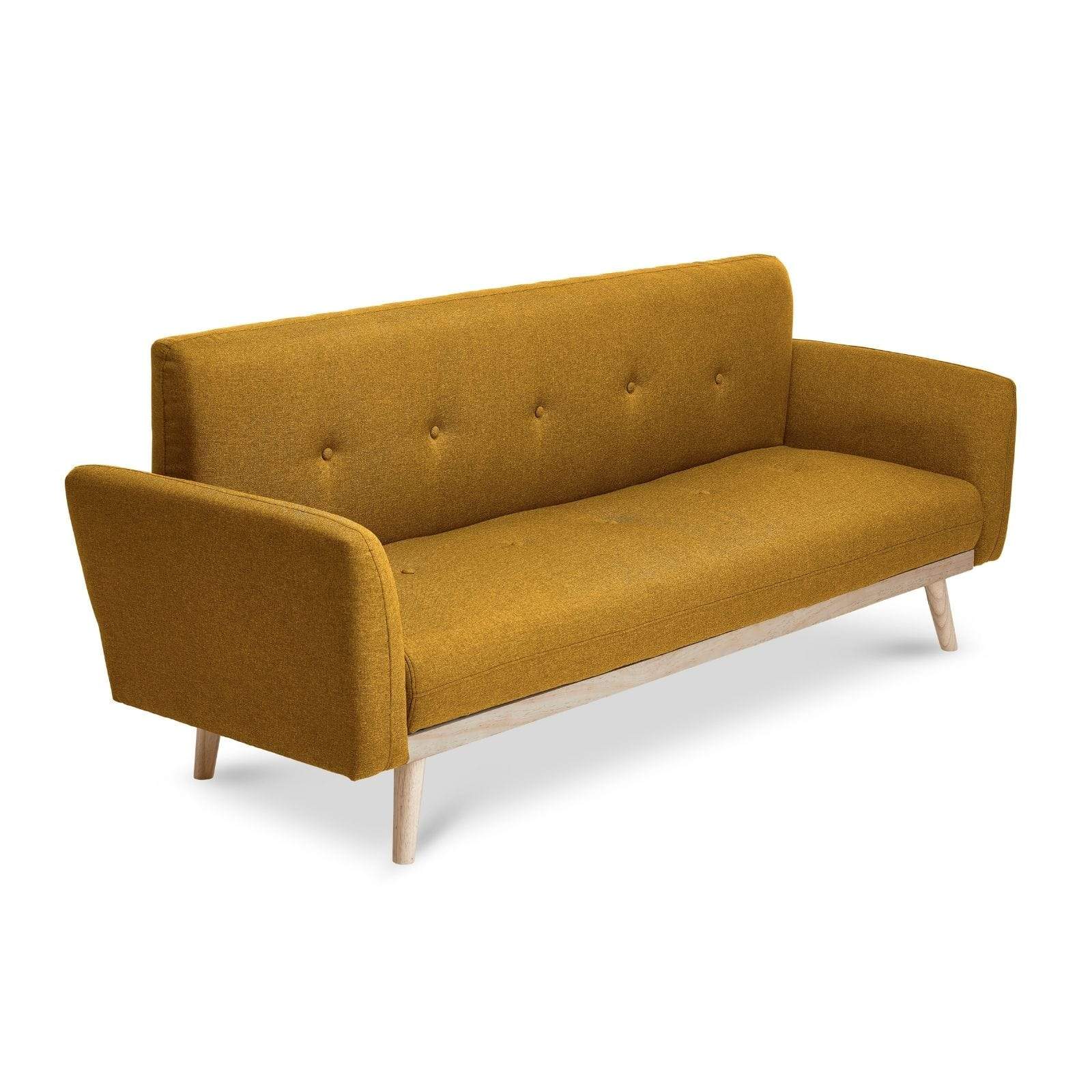 Nicholas 3-Seater Yellow Foldable Sofa Bed - Newstart Furniture