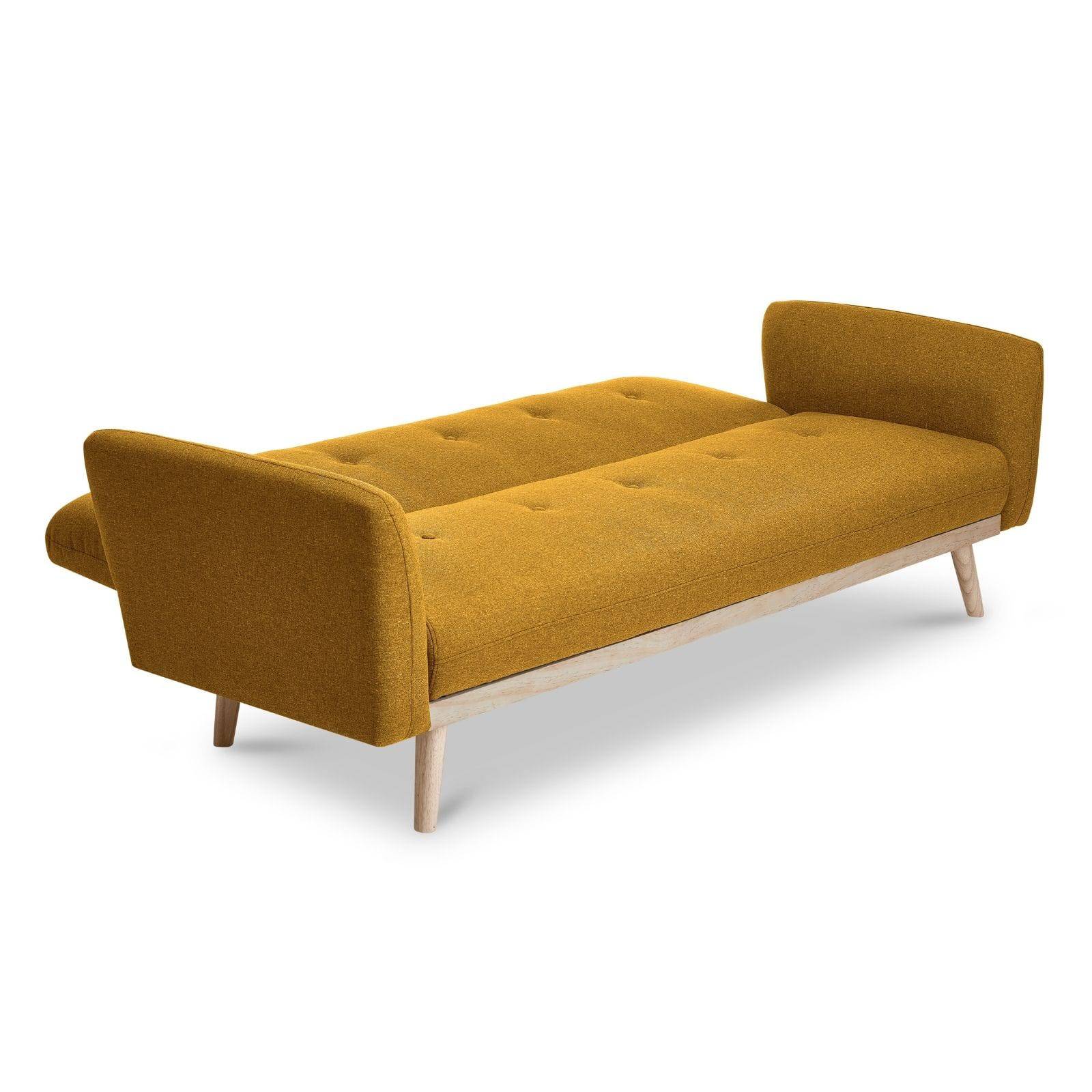 Nicholas 3-Seater Yellow Foldable Sofa Bed - Newstart Furniture