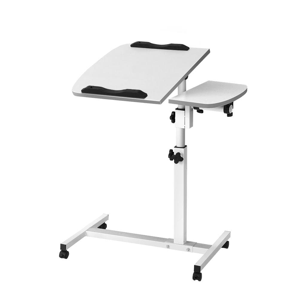 Artiss Laptop Table Desk Adjustable Stand - White - Newstart Furniture