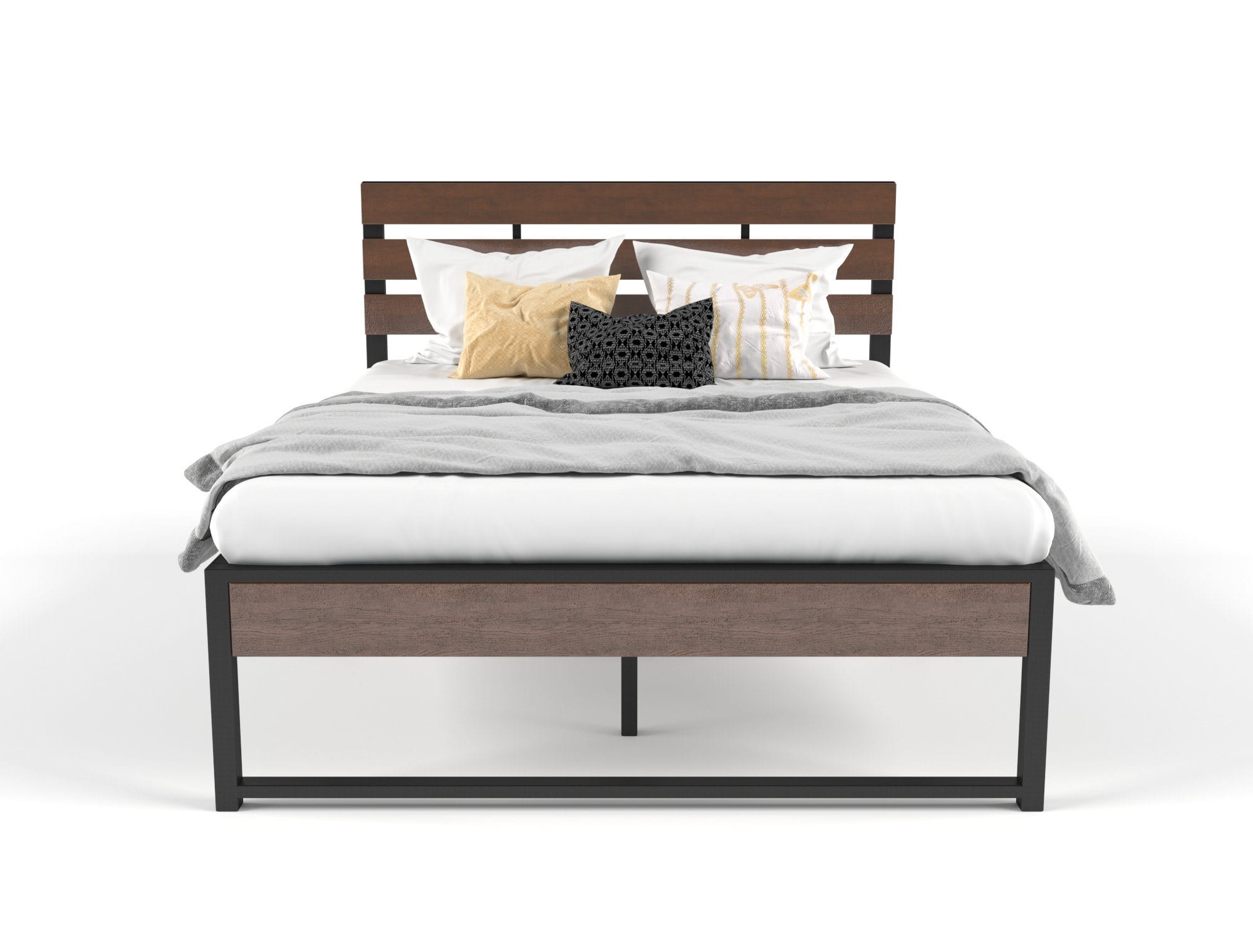 Ora Wooden and Metal Bed Frame King - Newstart Furniture