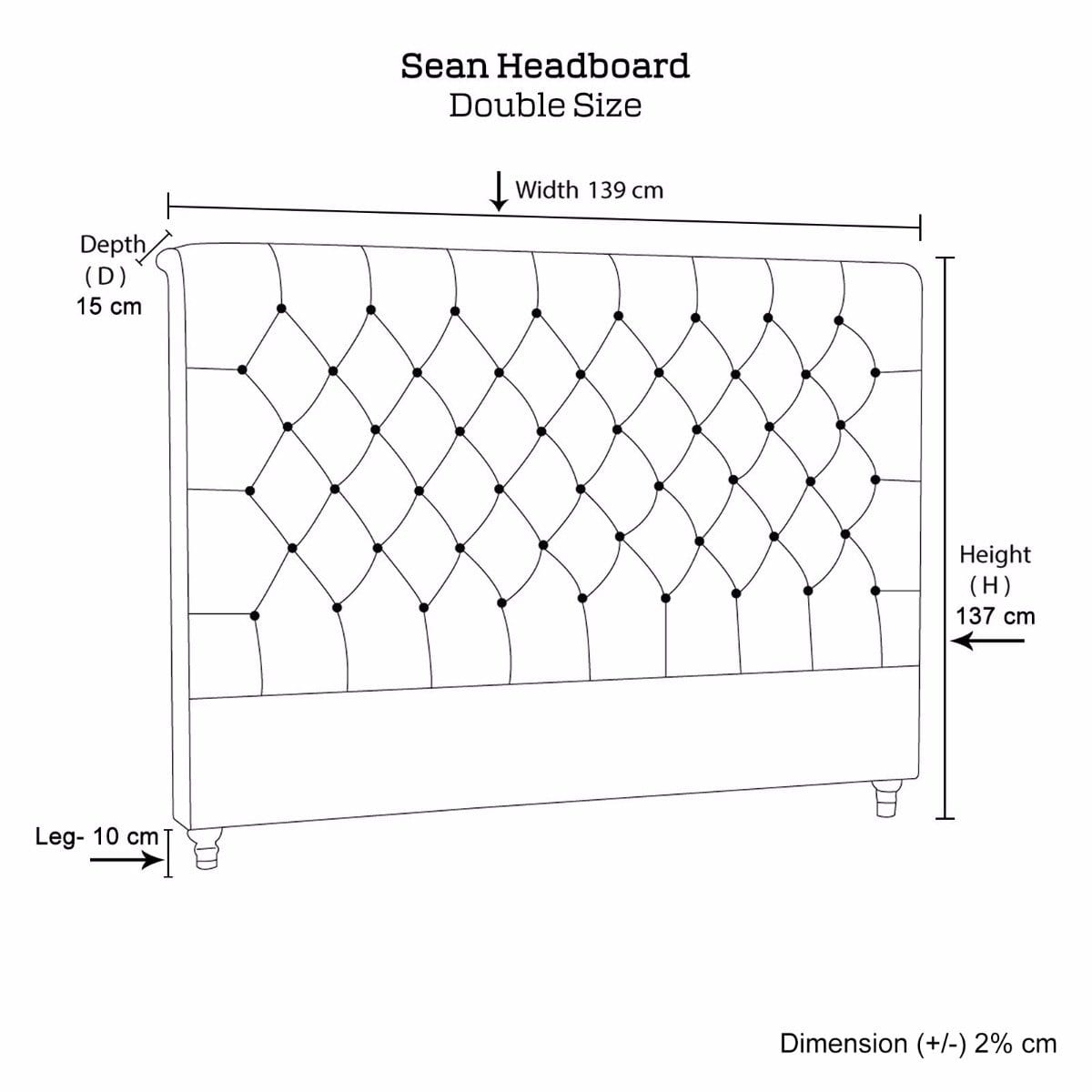 Bed Head King Size French Provincial Headboard Upholsterd Fabric Beige - Newstart Furniture