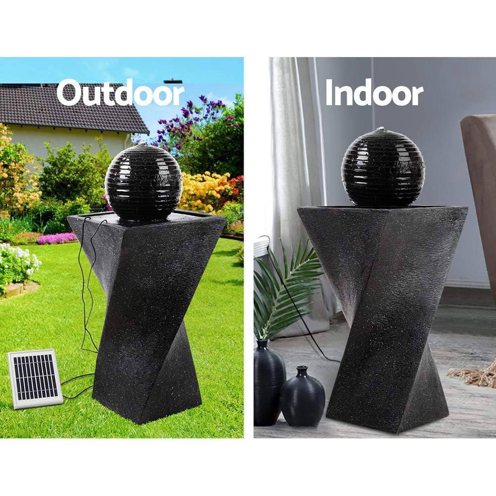 Gardeon Solar Powered Water Fountain Twist Design with Lights - Newstart Furniture
