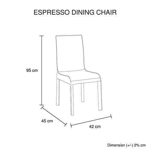2X Espresso Dining Chair White Colour - Newstart Furniture