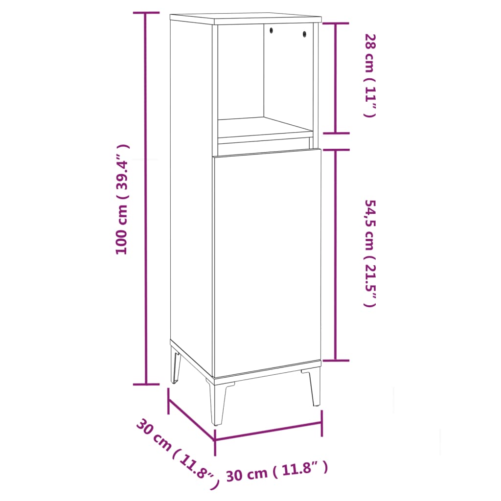 3 Piece Bathroom Cabinet Set High Gloss White Engineered Wood - Newstart Furniture