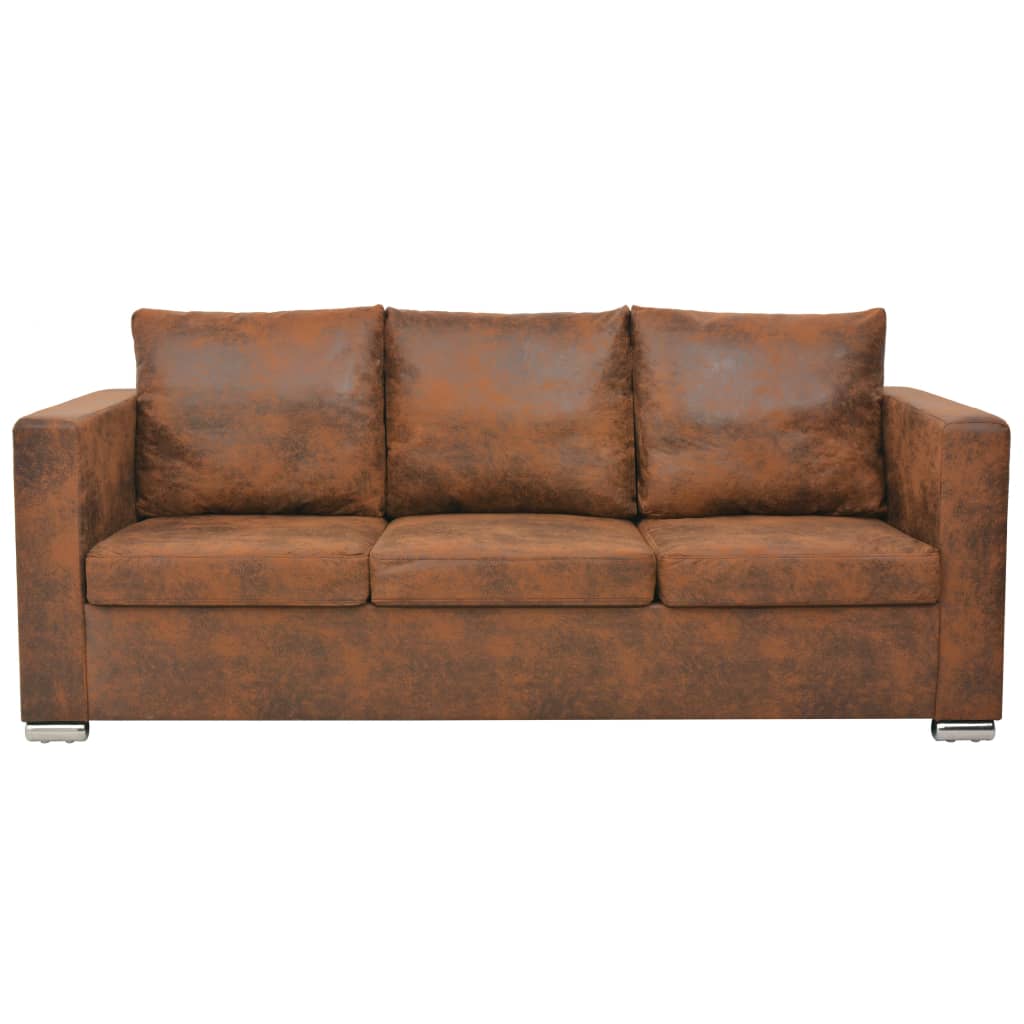 3-Seater Sofa 191x73x82 cm Artificial Suede Leather - Newstart Furniture