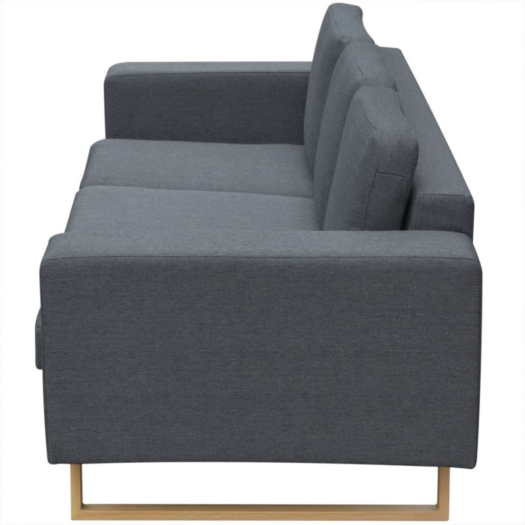 3-Seater Sofa Fabric Dark Grey - Newstart Furniture