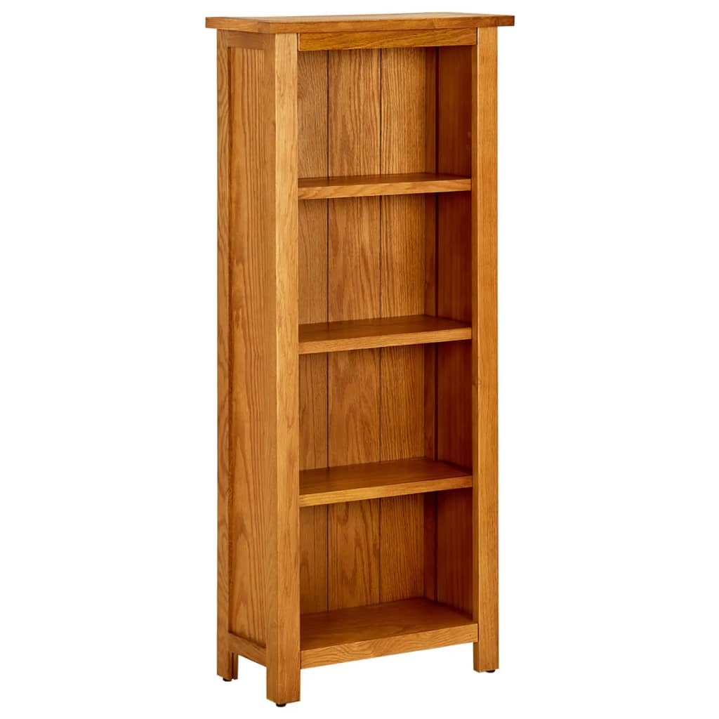 4-Tier Bookcase 45x22x110 cm Solid Oak Wood - Newstart Furniture
