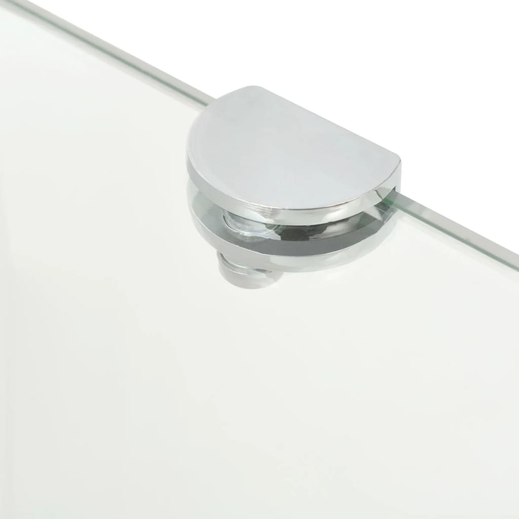 Corner Shelf with Chrome Supports Glass Clear 35x35 cm - Newstart Furniture