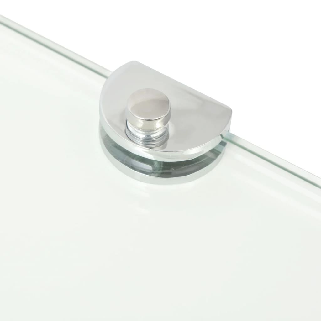 Corner Shelf with Chrome Supports Glass Clear 35x35 cm - Newstart Furniture