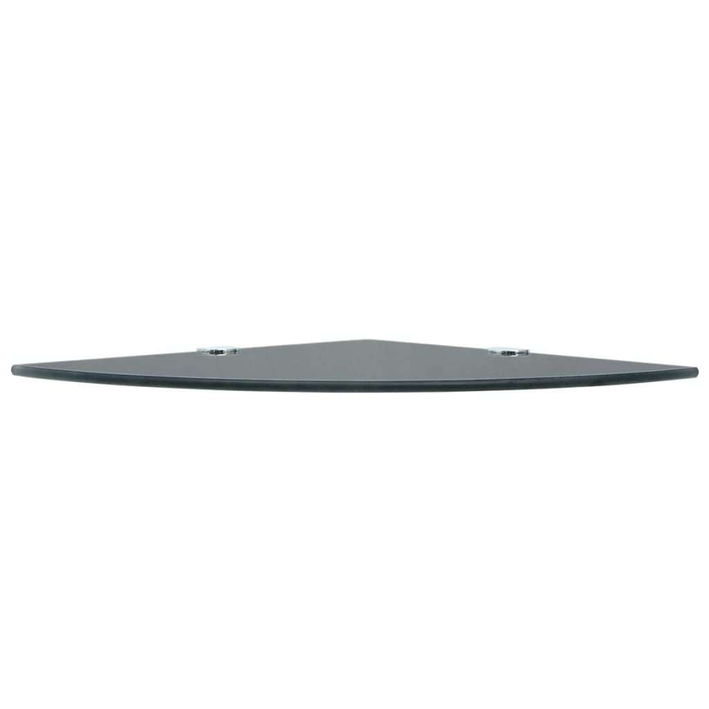 Corner Shelf with Chrome Supports Glass Black 25x25 cm - Newstart Furniture