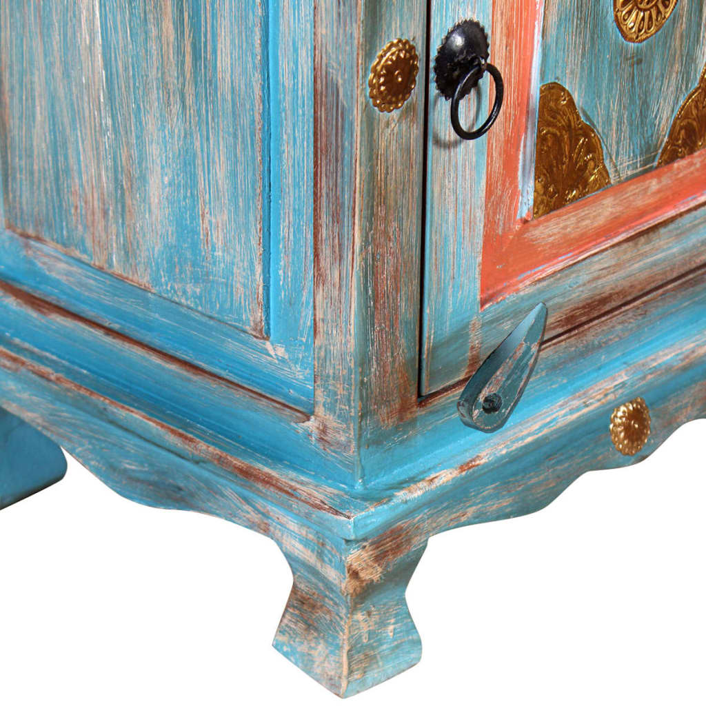 Nightstand Solid Mango Wood Blue - Newstart Furniture