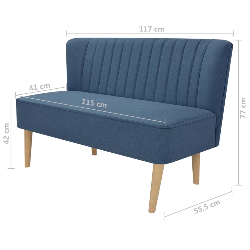 Sofa Fabric 117x55.5x77 cm Blue - Newstart Furniture