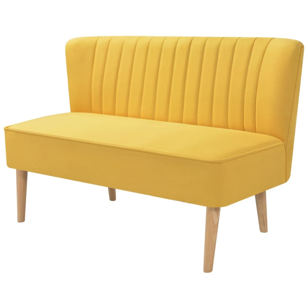 Sofa Fabric 117x55.5x77 cm Yellow - Newstart Furniture