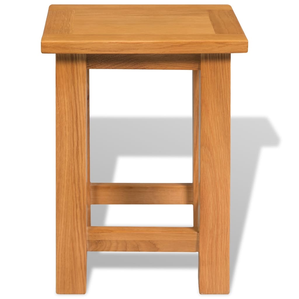 End Table 27x24x37 cm Solid Oak Wood - Newstart Furniture