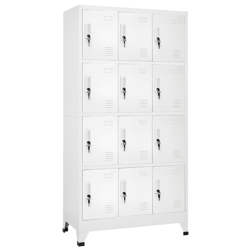 Locker Cabinet with 12 Compartments 90x45x180 cm - Newstart Furniture