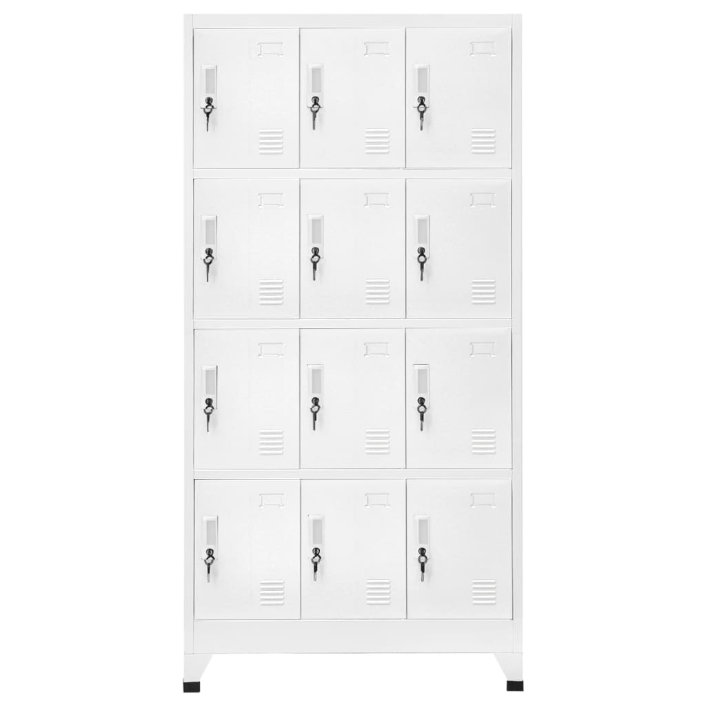 Locker Cabinet with 12 Compartments 90x45x180 cm - Newstart Furniture