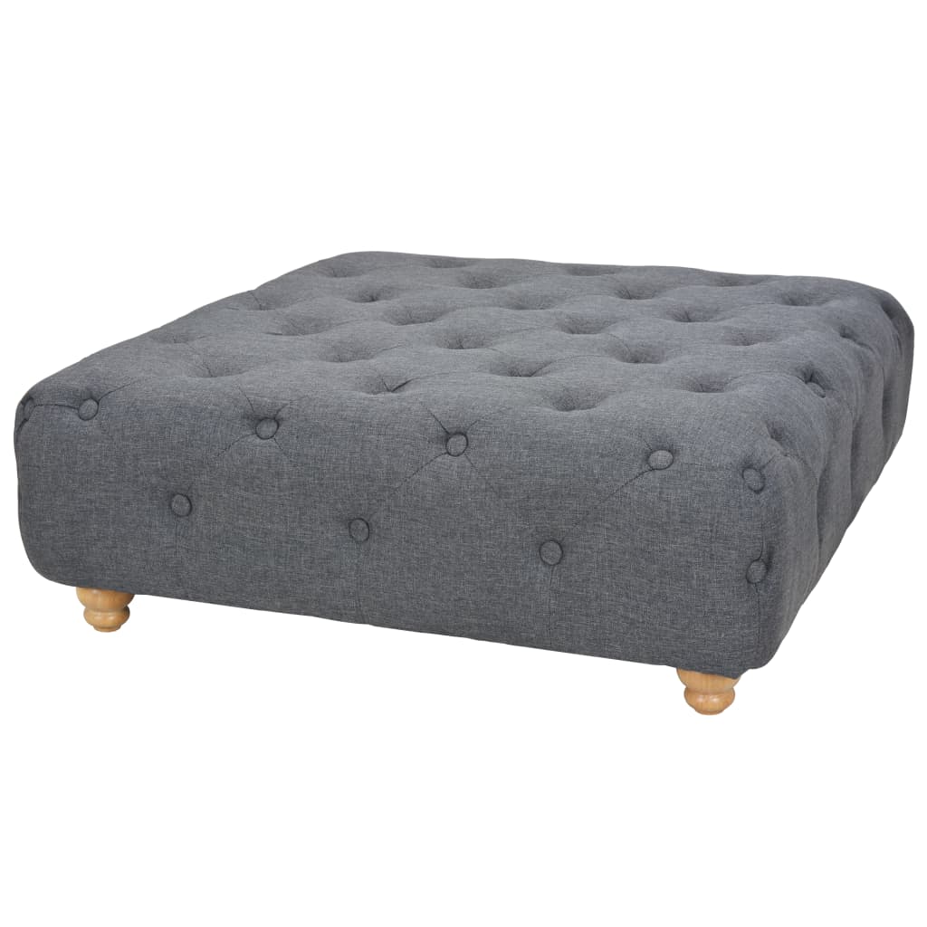 Pouffe Fabric 80x80x30 cm Dark Grey - Newstart Furniture