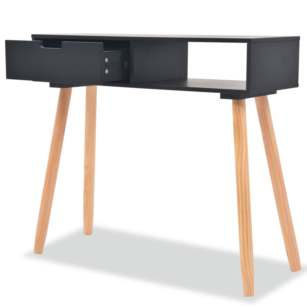Console Table Solid Pinewood 80x30x72 cm Black - Newstart Furniture