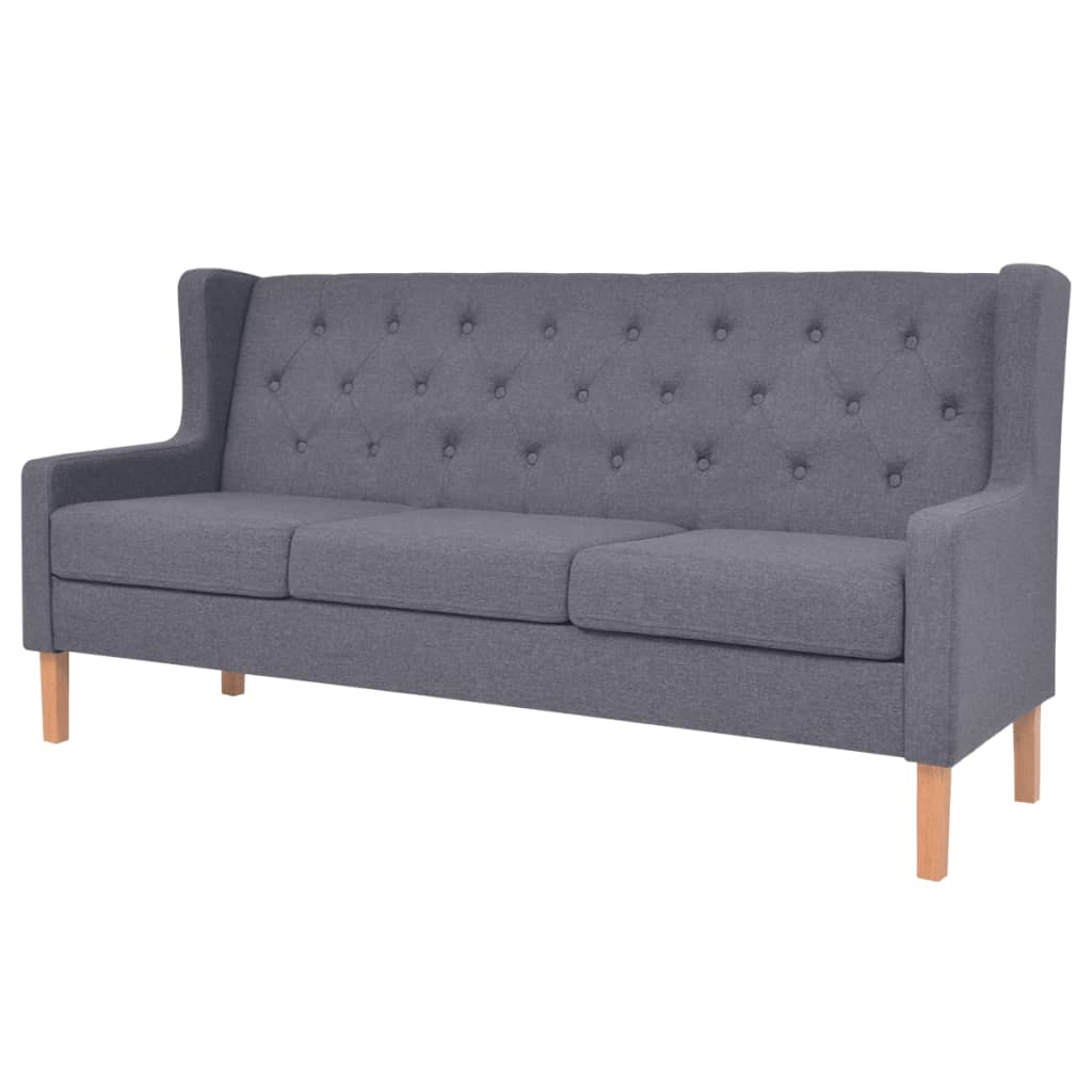 Sofa Set 3 Pieces Fabric Grey - Newstart Furniture