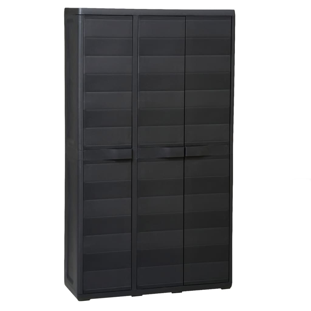Garden Storage Cabinet with 4 Shelves Black - Newstart Furniture